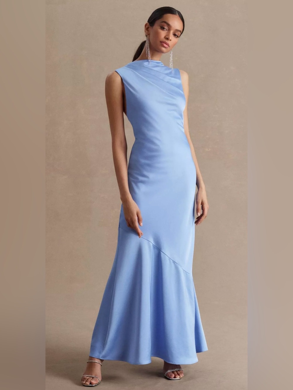 Significant Other Lana Cowl-Neck
Tie-Back Satin Maxi Dress
